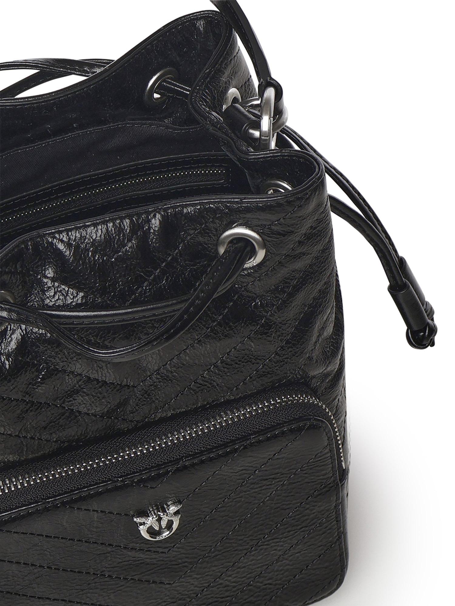 Borsa a mano piccola Cargo Bucket Bag in pelle 105112 A2JCZ99E PINKO