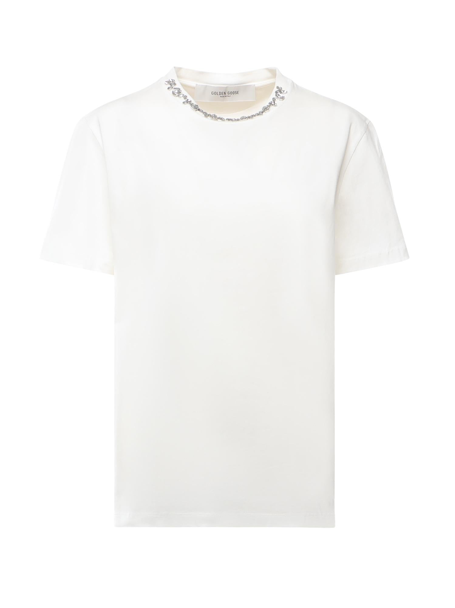 T-shirt con cristalli GWP01220 P00067310363 GOLDEN GOOSE