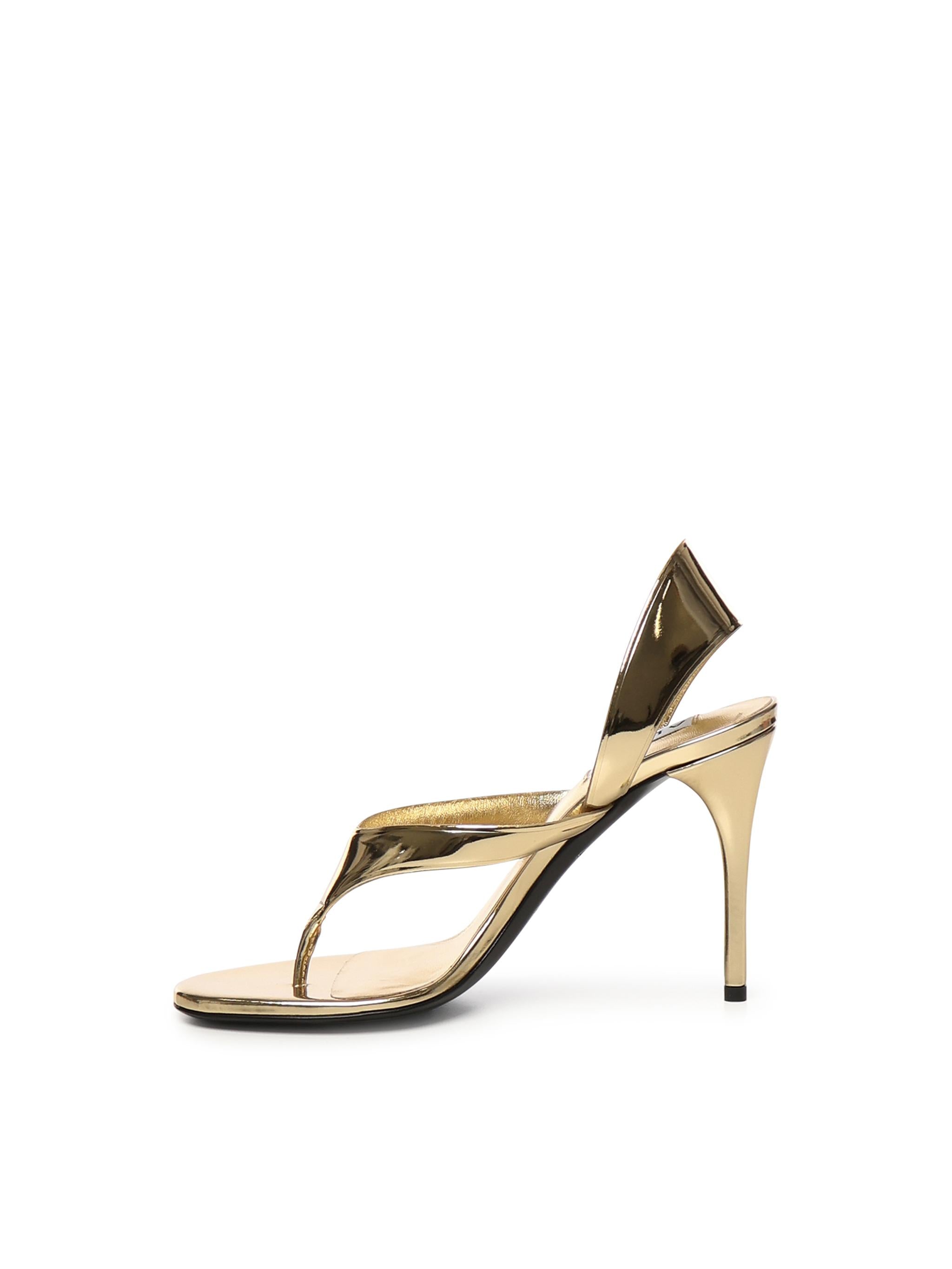 SANDALI INFRADITO IN PELLE LAMINATA AA3S122CK298 240 ALAIA