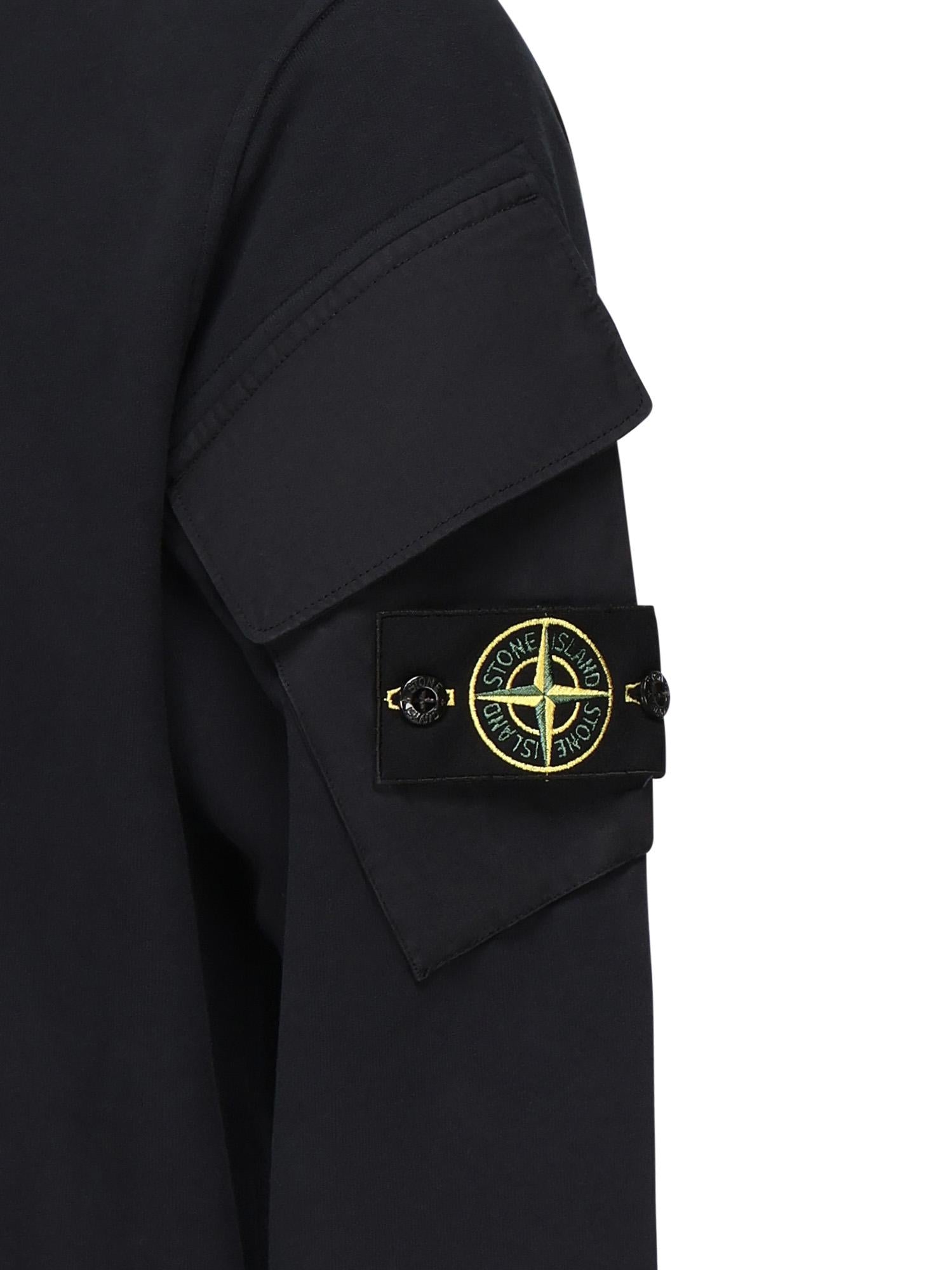 Felpa girocollo con tasche sulle maniche<BR/> K2S156100008 S0A20V0020 STONE ISLAND