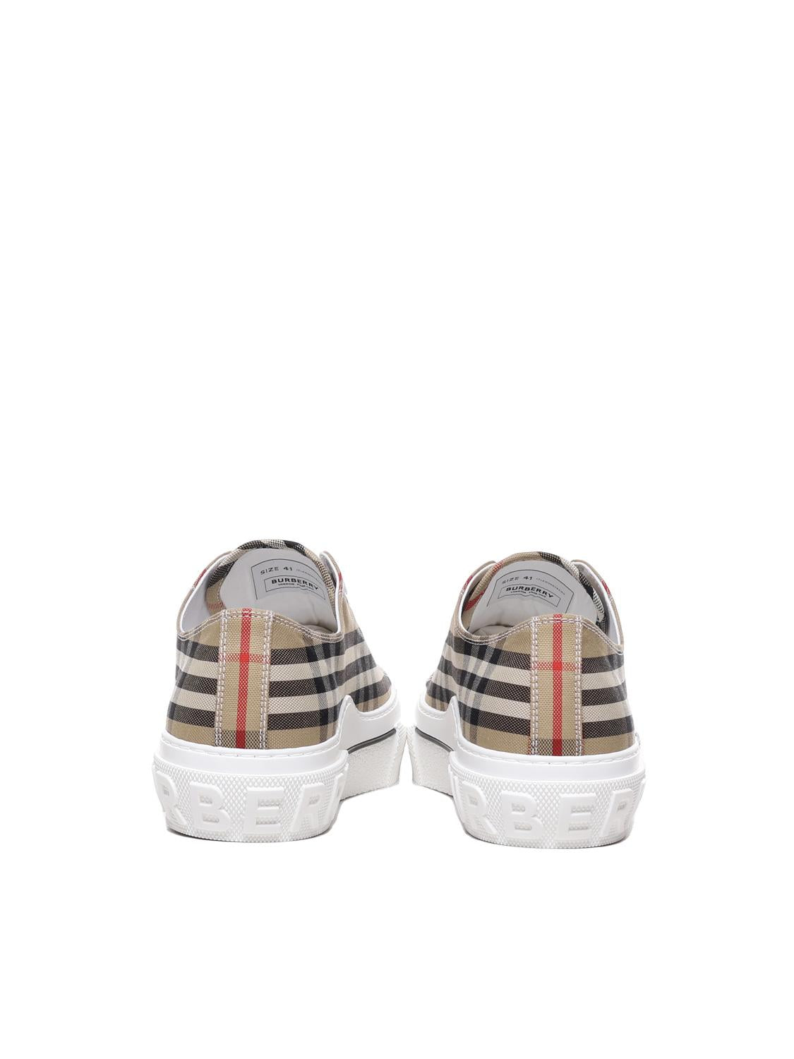 Sneaker in cotone con motivo vintage check 8049745 A7028 BURBERRY