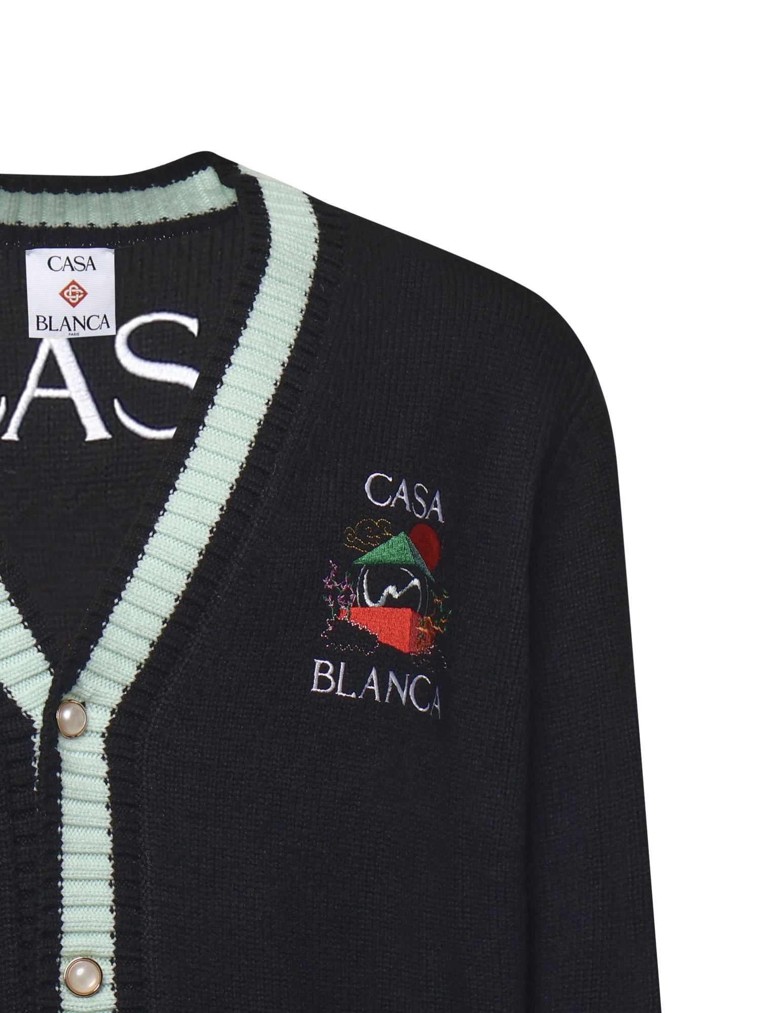 Cardigan Casa Mountain Temple in lana MPF25KW100101 CASABLANCA