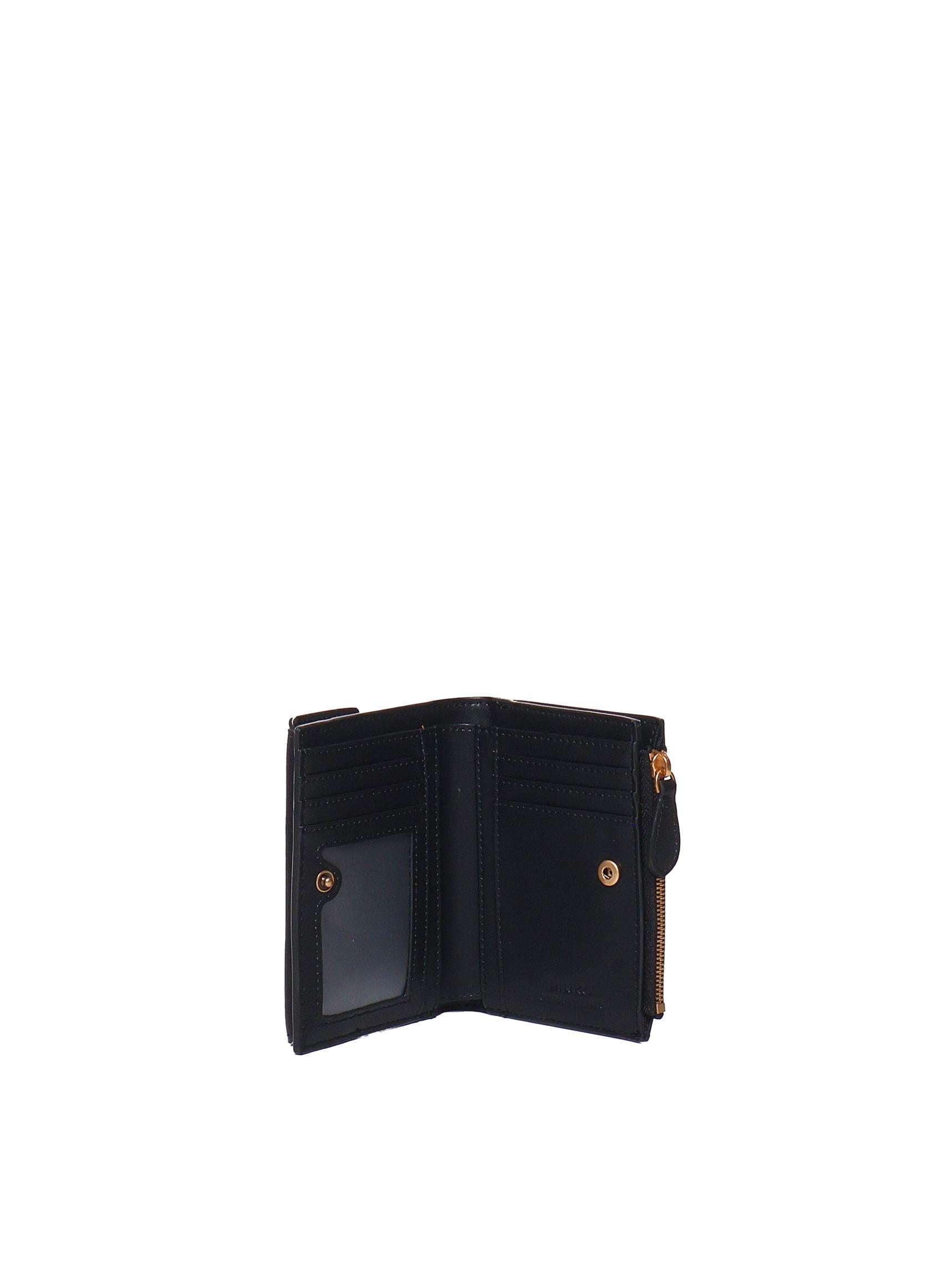 Portafoglio compatto in pelle 103612 A0F1Z99Q PINKO