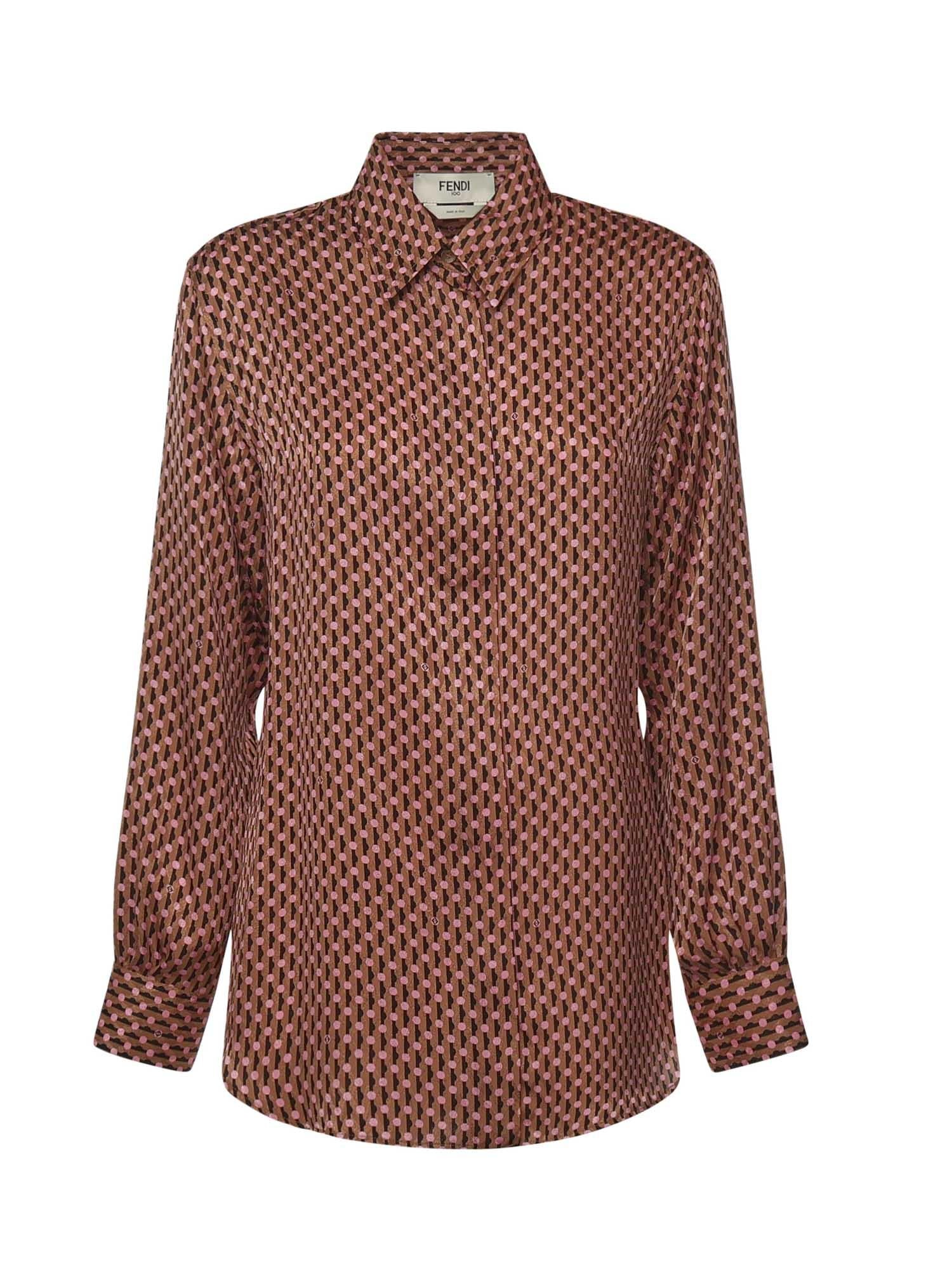 Camicia in seta jacquard Fendi Dots FS8293 AVJ2F1TRM FENDI