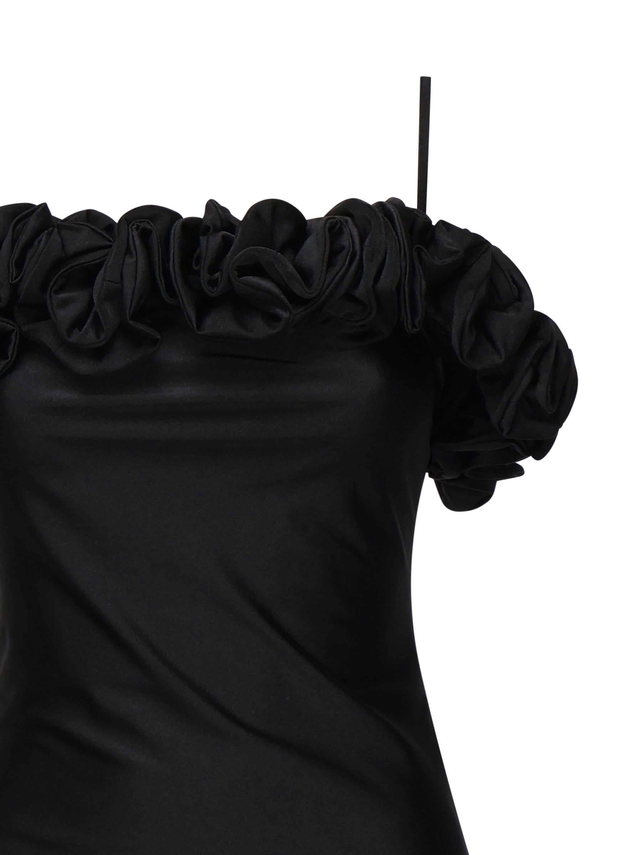 TOP IN JERSEY STRETCH CON ROUCHES COPT79F5001 BLK COPERNI