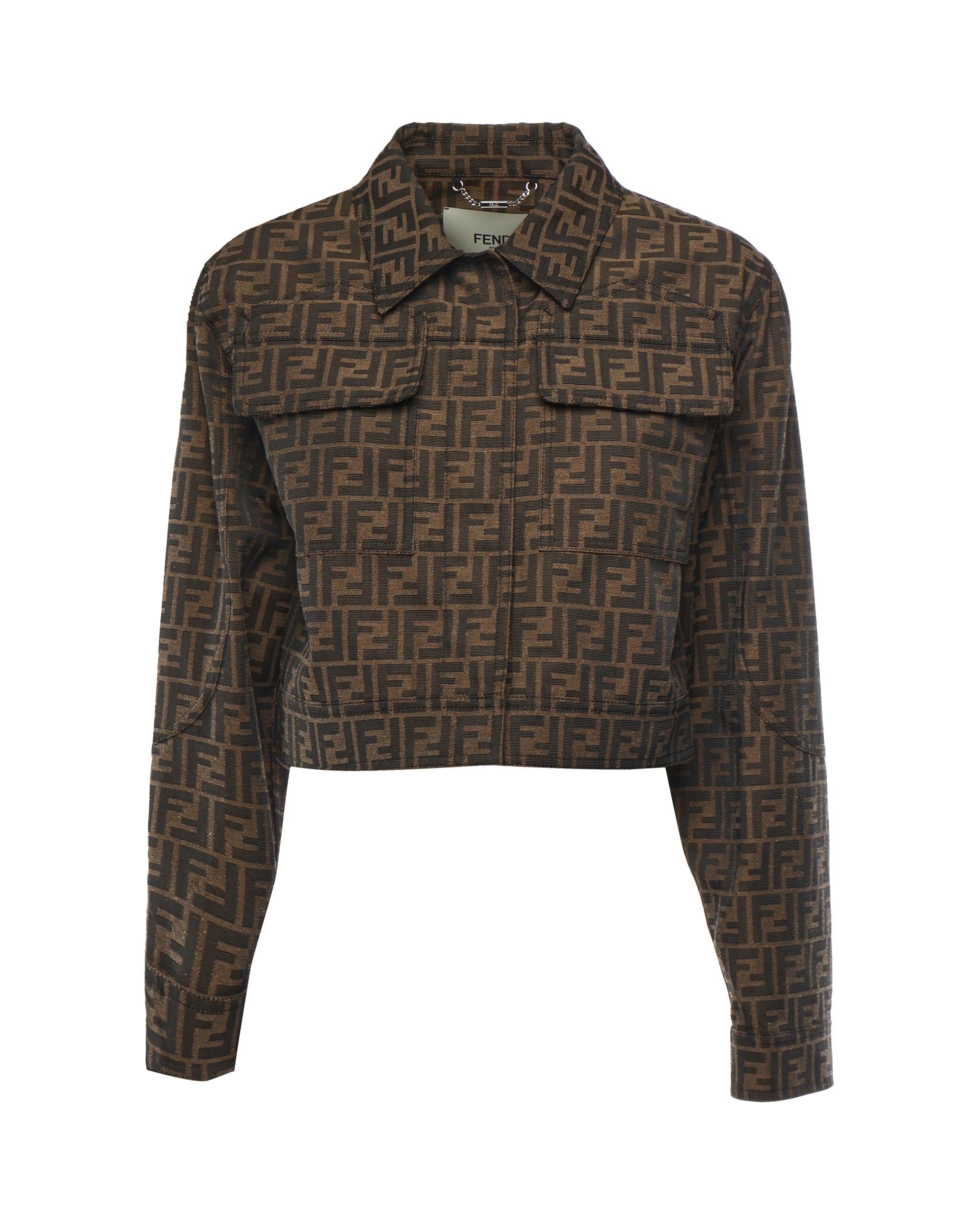 Giacca crop FF Jacquard FJ7818 A5W3F118W FENDI
