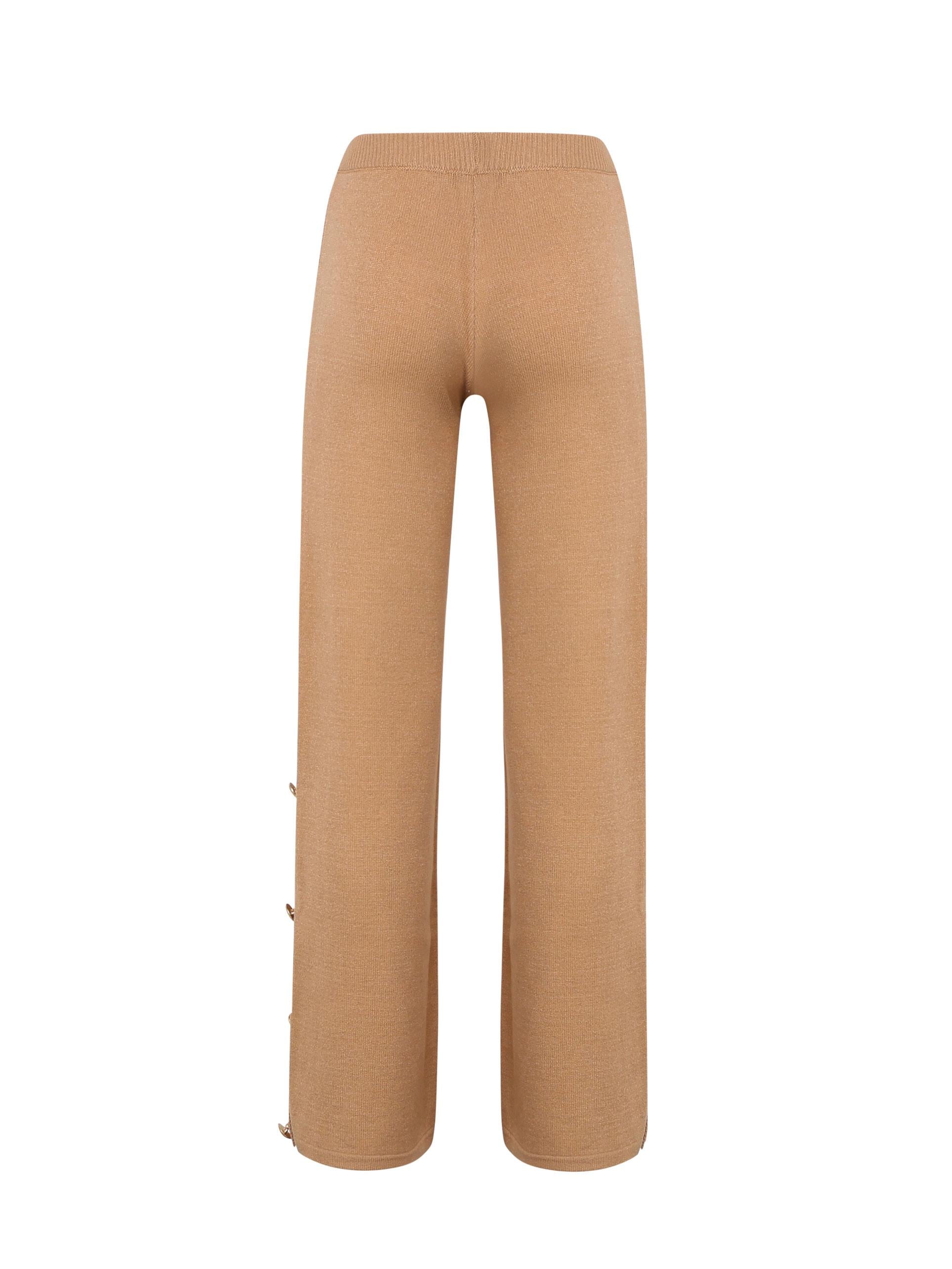 Pantaloni in maglia con bottoni decorativi in oro MMDMA4060 CAMMELLO MARIUCCIA Milano
