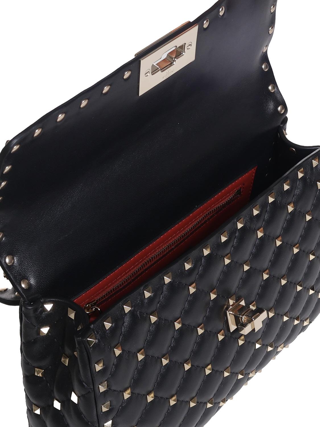 Borsa media Rockstud Spike in nappa<BR/> 5W0B0122 NAP0NO VALENTINO GARAVANI