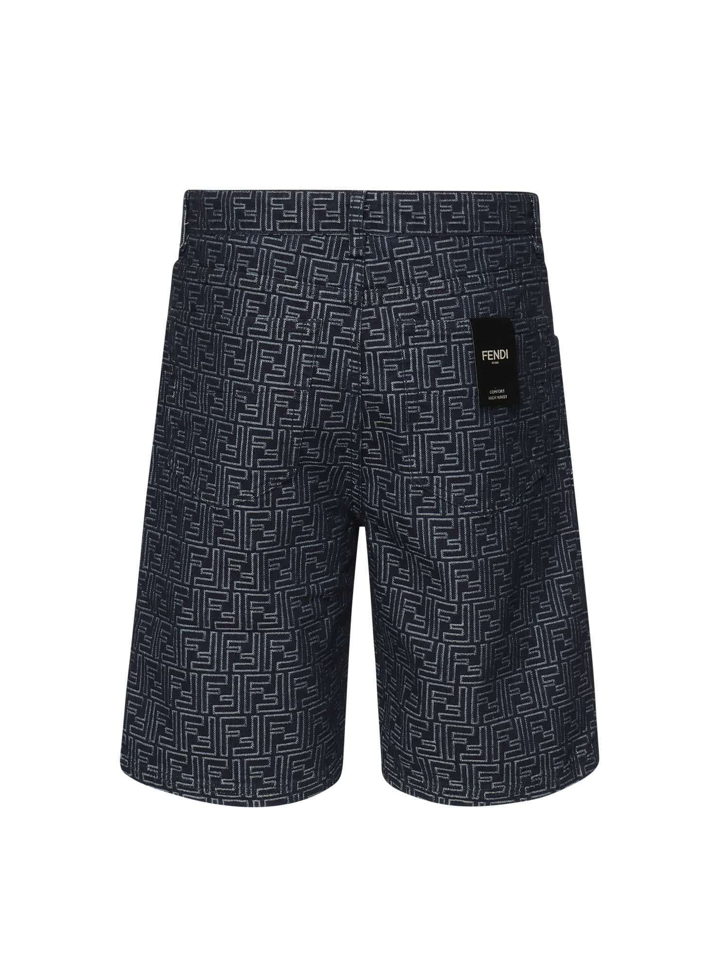 Pantaloncini in denim FF Jacquard FLP369 AUX4F0BUZ FENDI