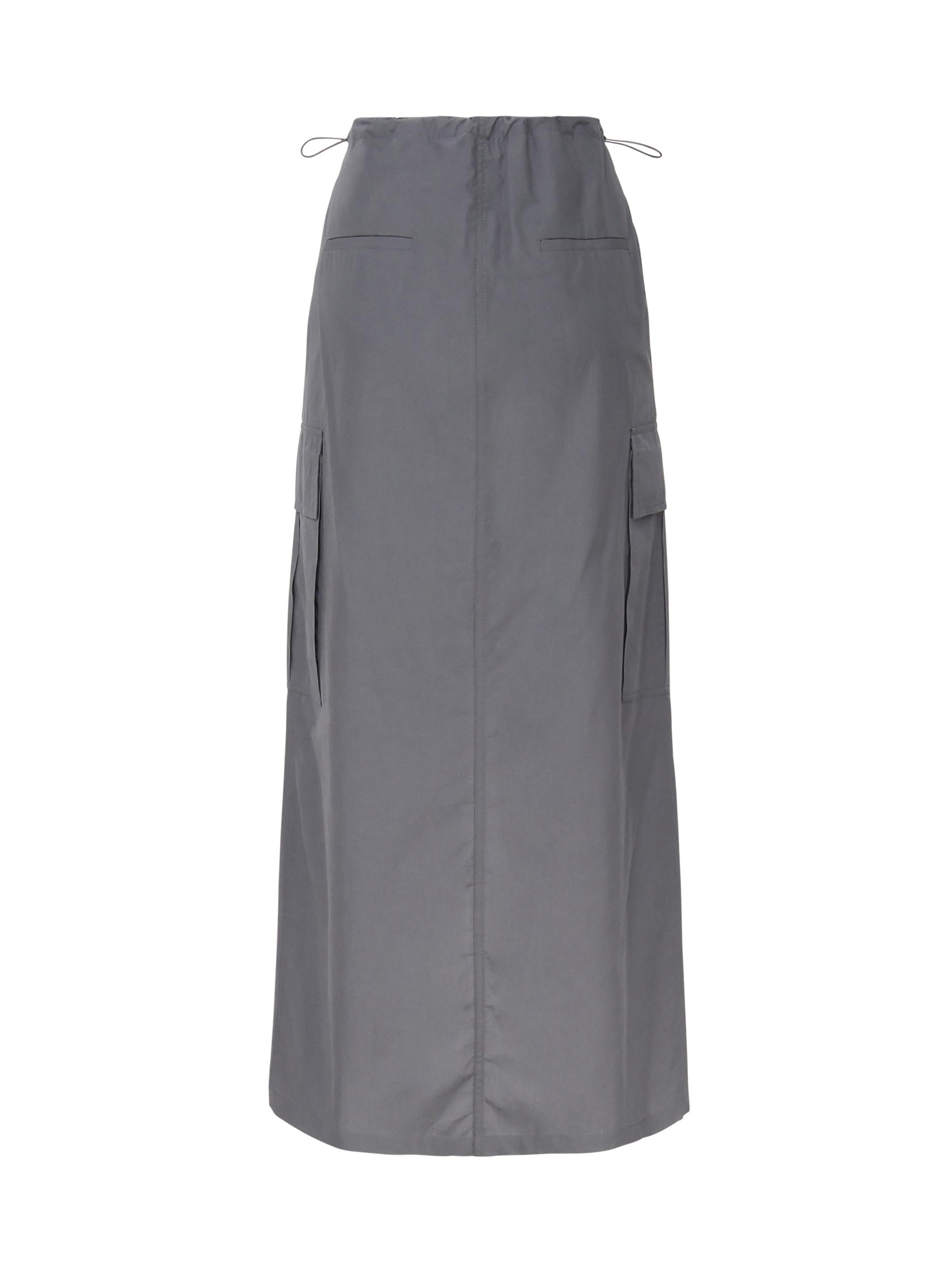 Gonna lunga cargo in cotone DN6105 -GRAFITE OTTOD'AME