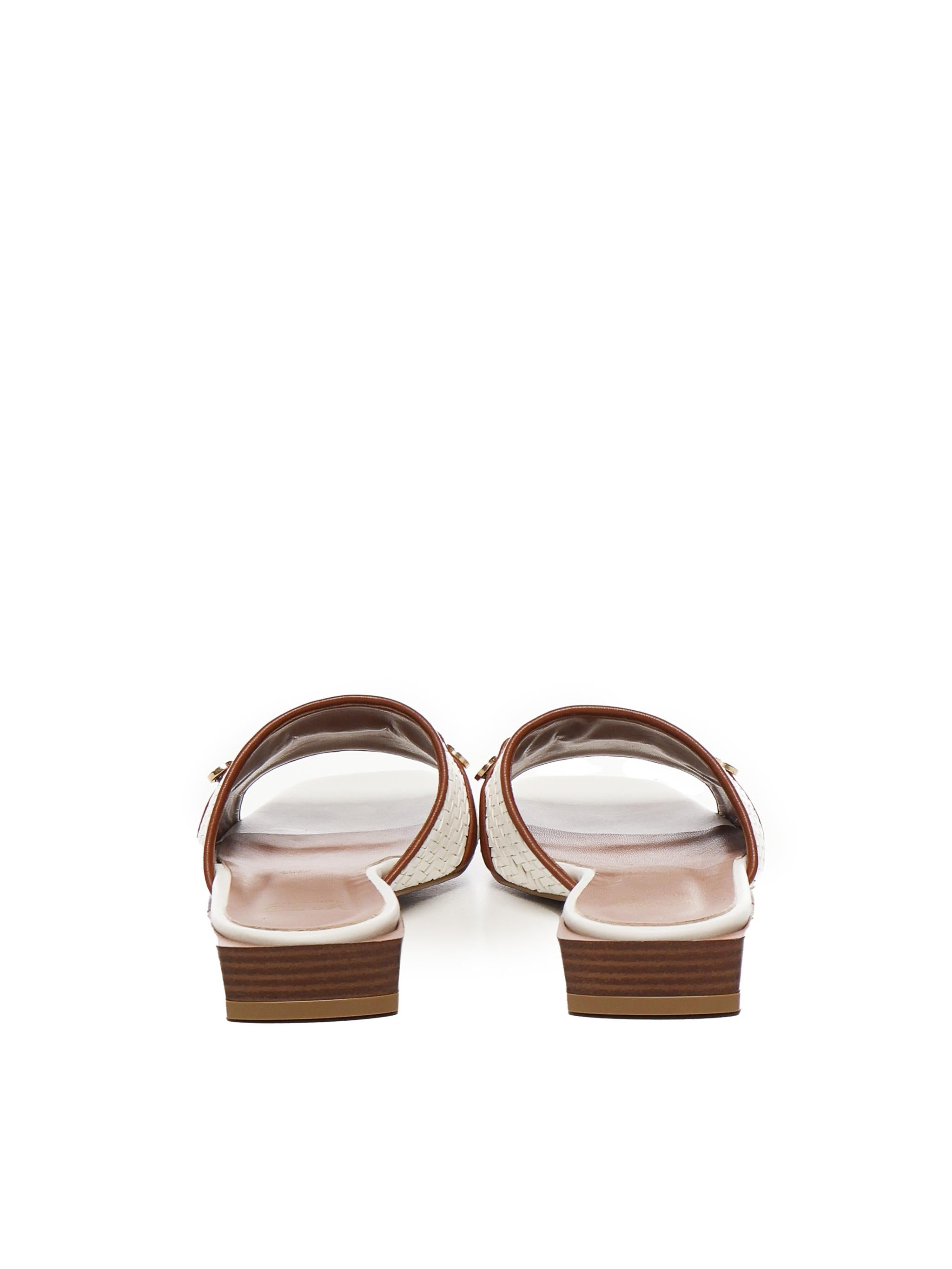 Sandali Esther Flat 73SC8VA01INT ESTHER FLATOFF WHITE/CUOIO V° 73