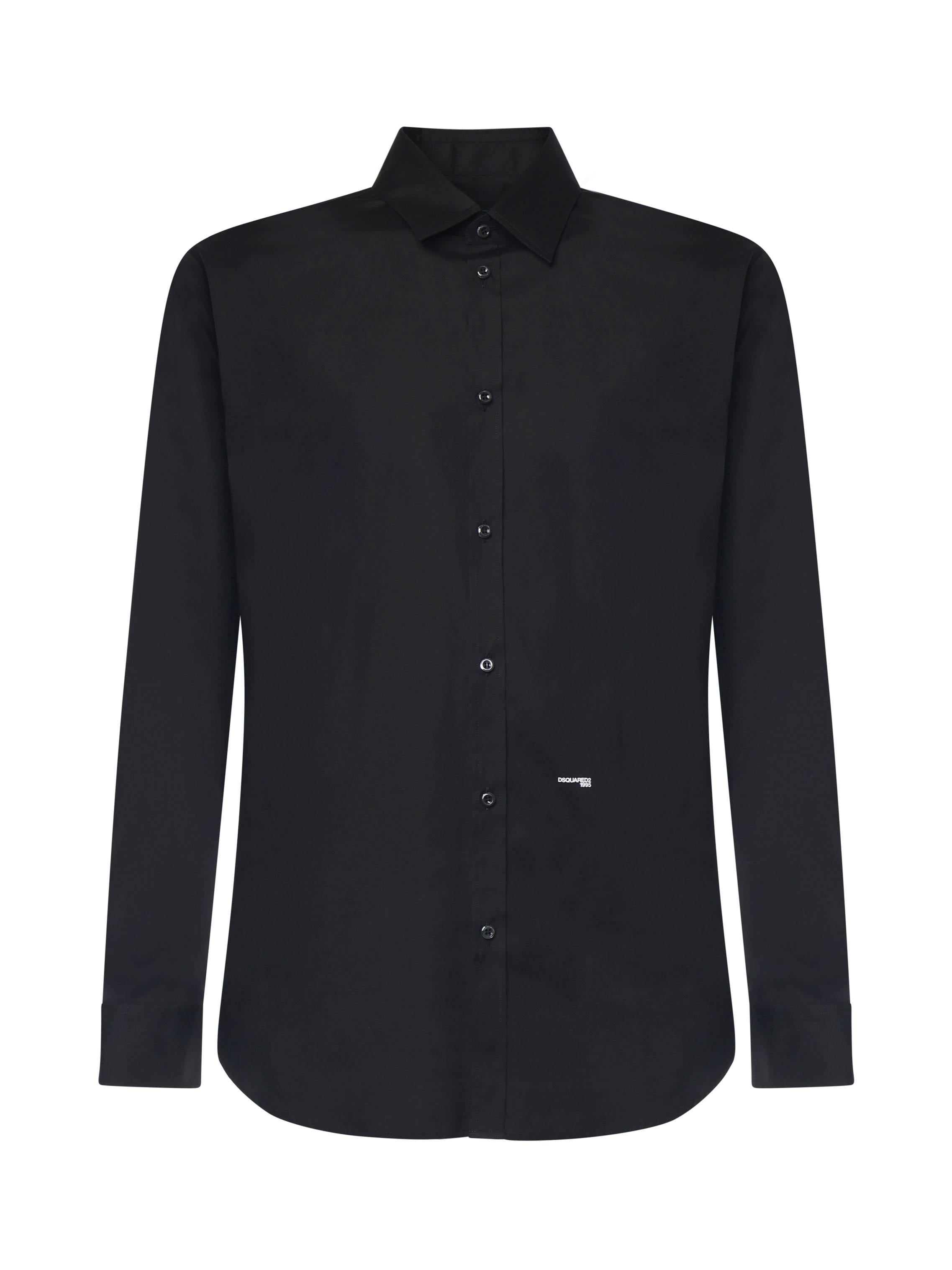 Camicia in cotone con logo S74DM0659 S44131900 DSQUARED2