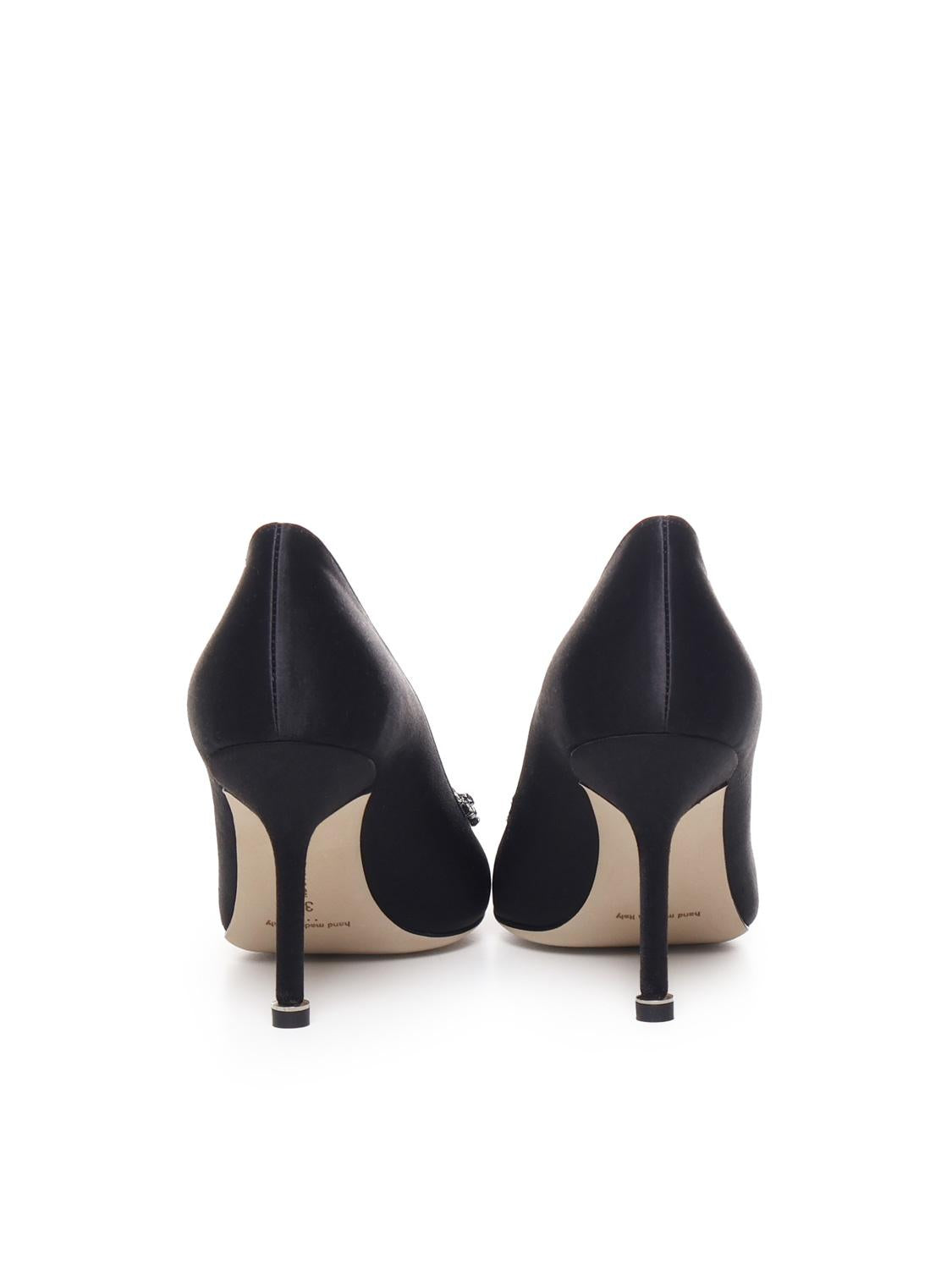 Décolleté con fibbia gioiello in raso 90mm HANGISI_FMC 9XX-0663-00400015 MANOLO BLAHNIK
