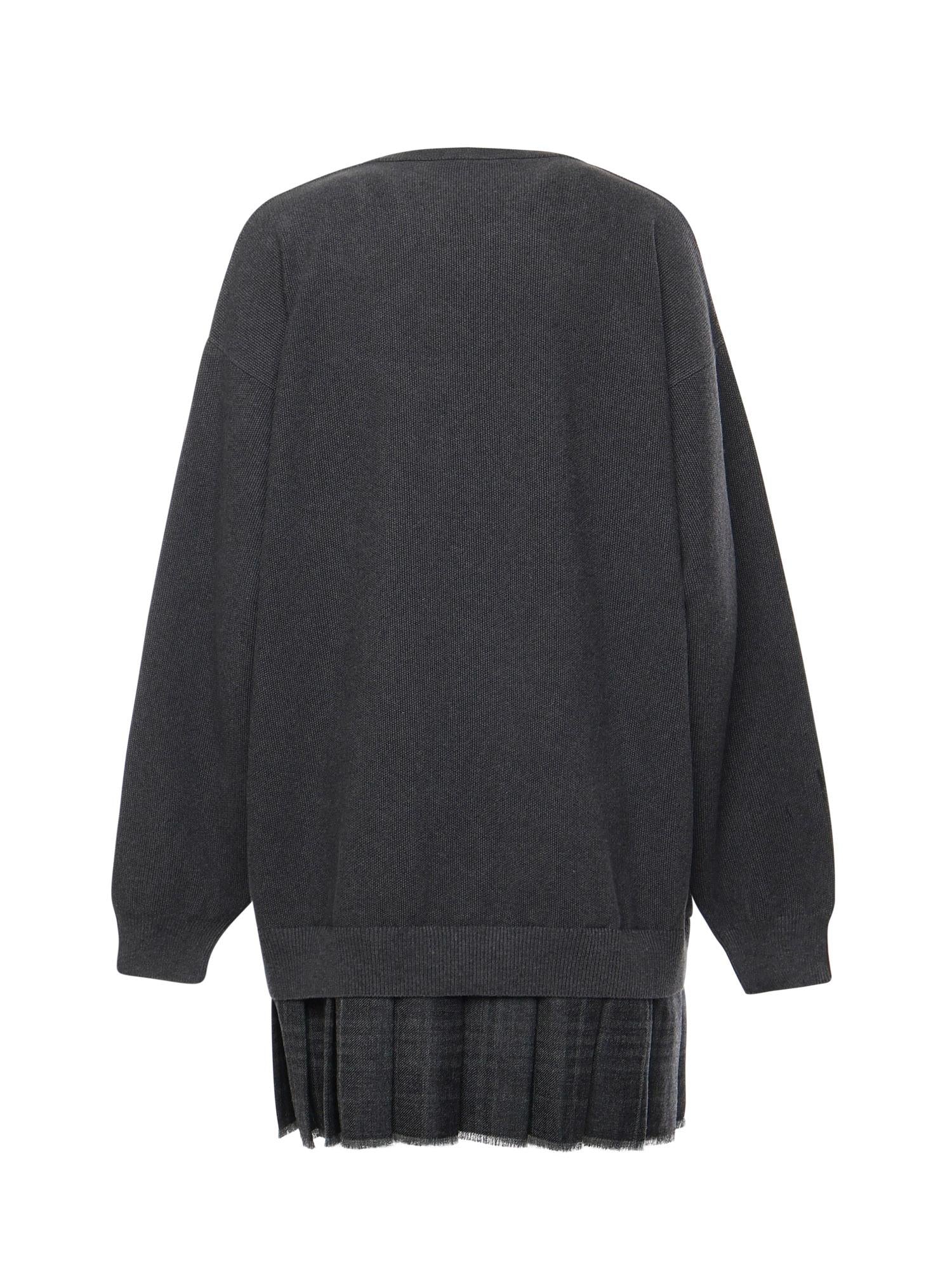 Abito stile pullover layered in maglia di piqué di cotone 850289 T34241167 BALENCIAGA