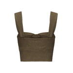 Crop top in lino con bottoni 104885 A0IMX26 PINKO