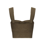 Crop top in lino con bottoni 104885 A0IMX26 PINKO