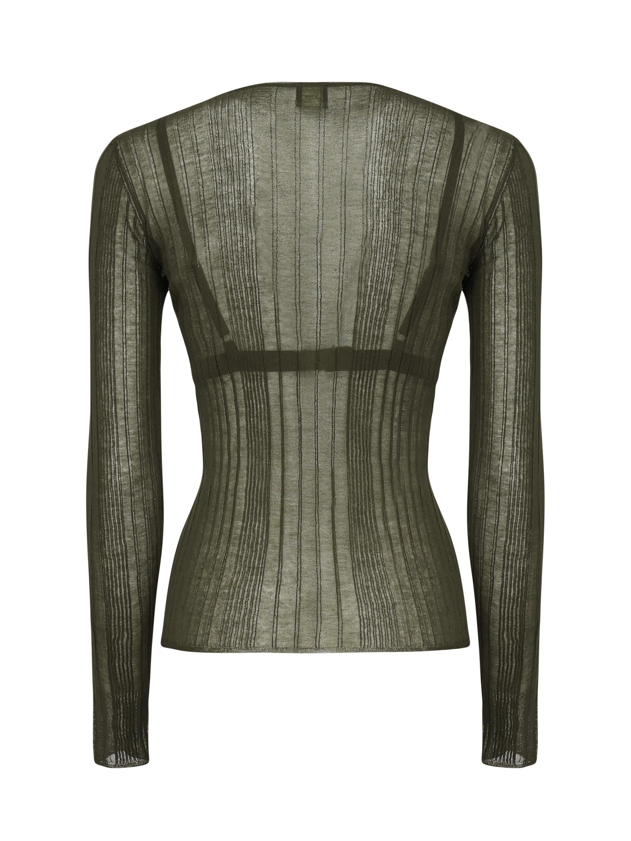 Maglia semitrasparente a costine 102977 A1NDX18 PINKO