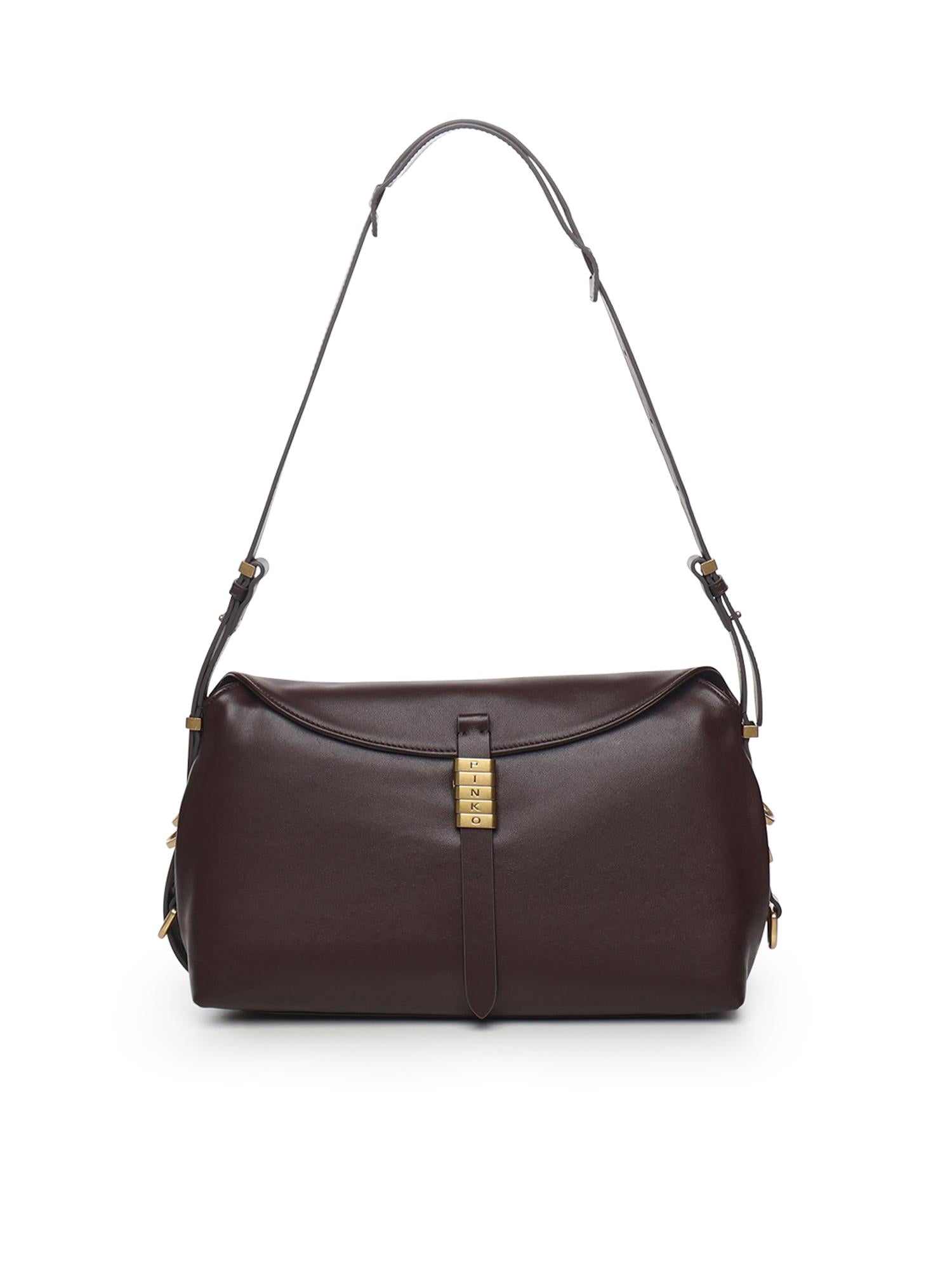 Borsa a spalla Saddle Bag media in pelle 105049 A1ZXLA7Q PINKO