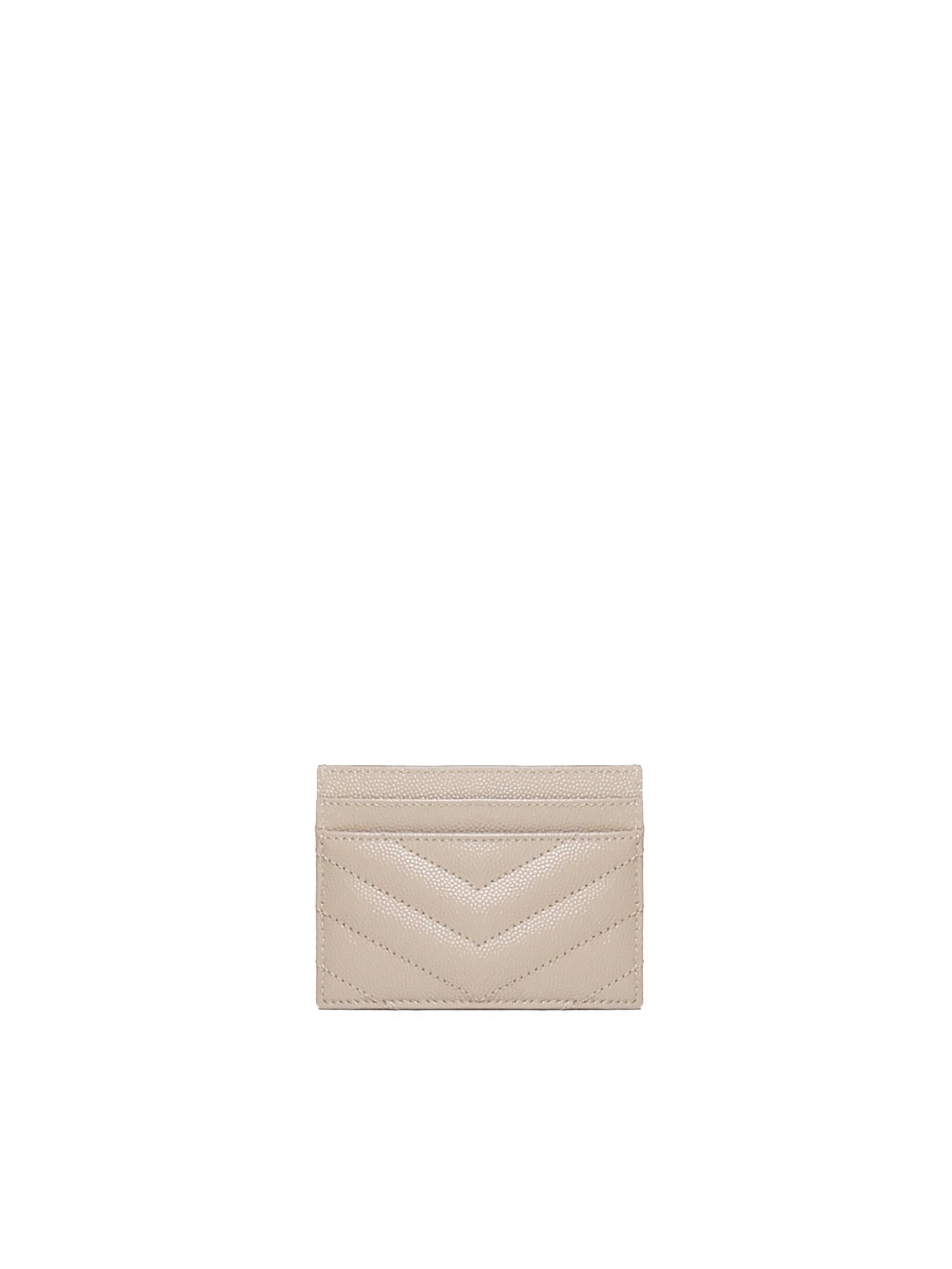 Portacarte Cassandre matelassé in grain de poudre 423291 BOW012721 SAINT LAURENT