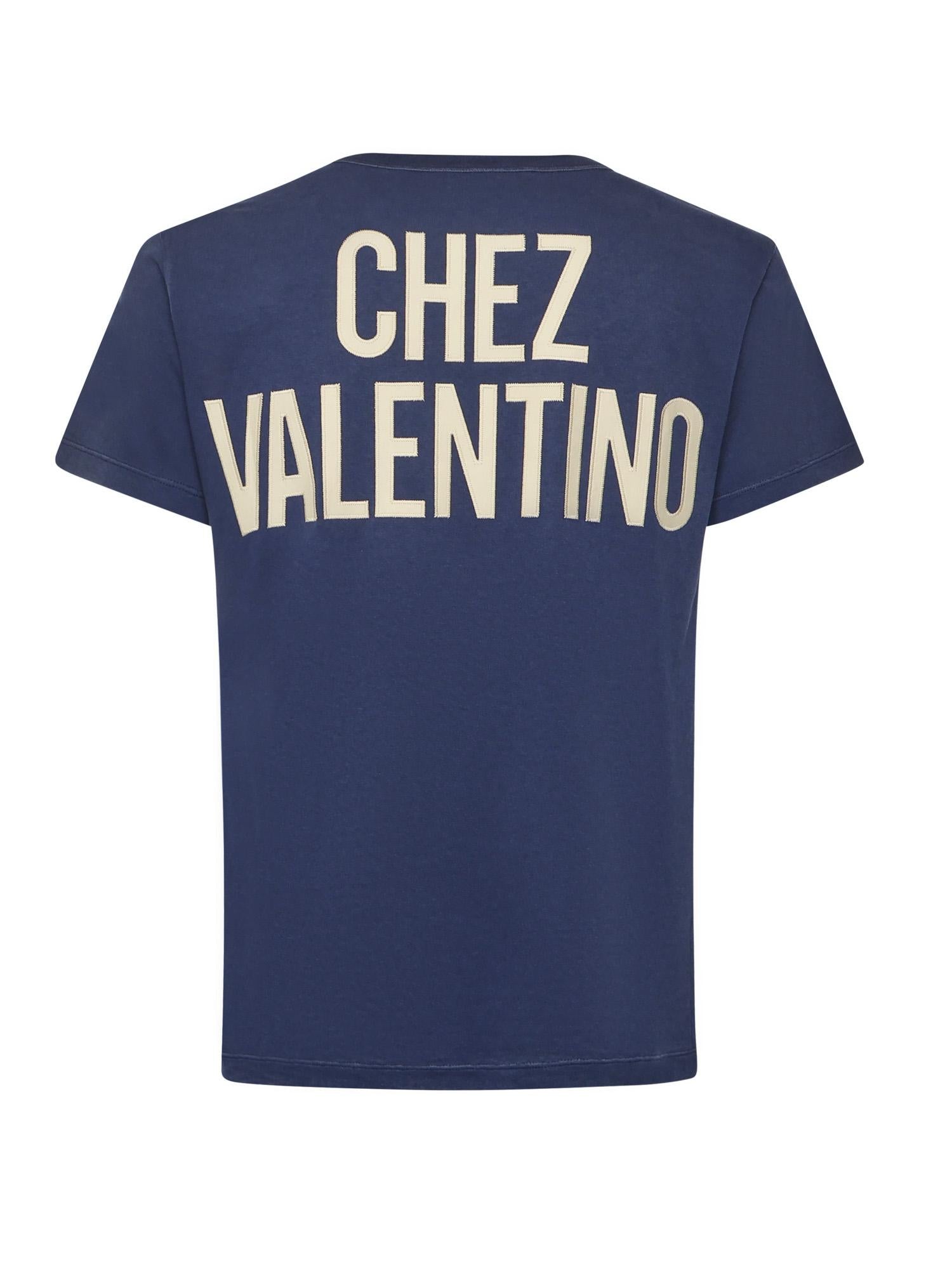 T-shirt con stampa e patch Chez Valentino 7V3MG17E AYDAEW VALENTINO GARAVANI