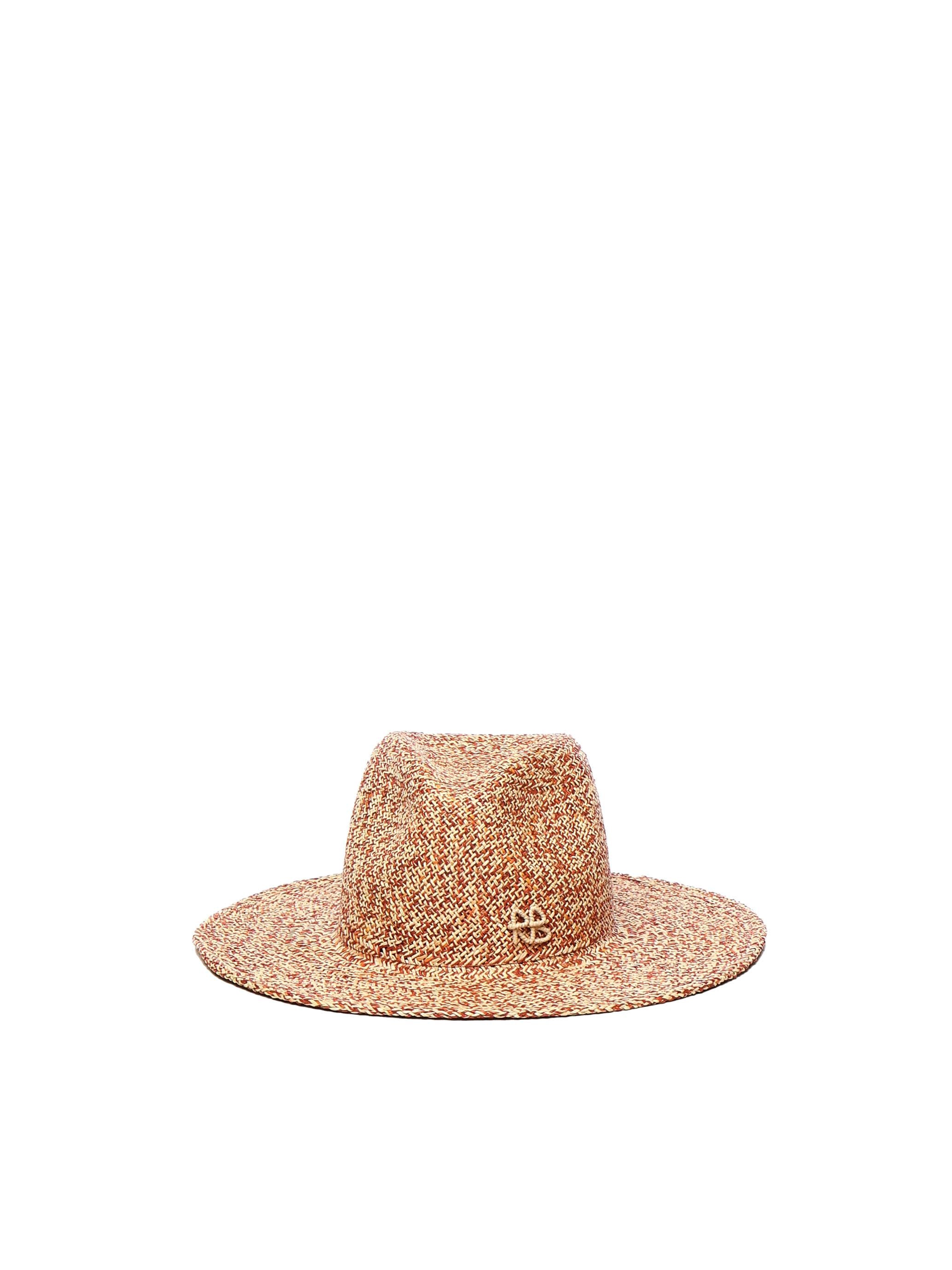 Fedora in paglia con logo FDR036067PS25 STR-9P-MICSRBBEIGE RED RUSLAN BAGINSKIY