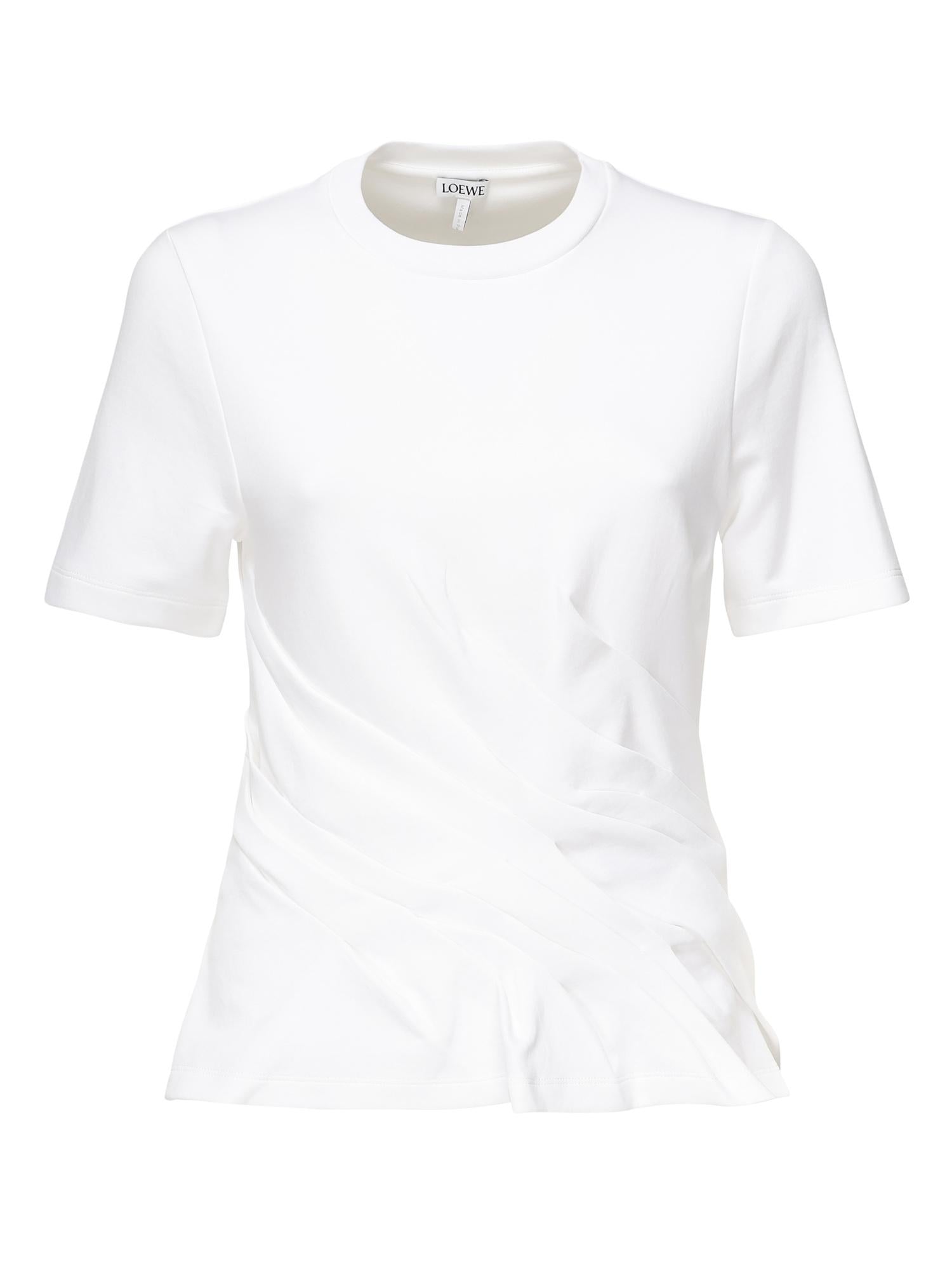 T-shirt drappeggiata in misto cotone S359Y22XA2 2100 LOEWE