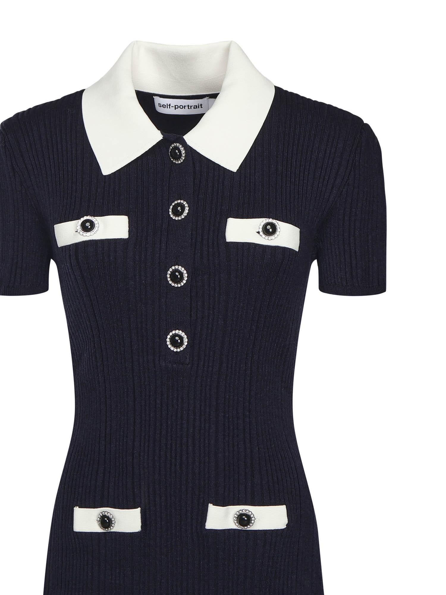 Mini abito in maglia a coste AW25014S N SELF-PORTRAIT