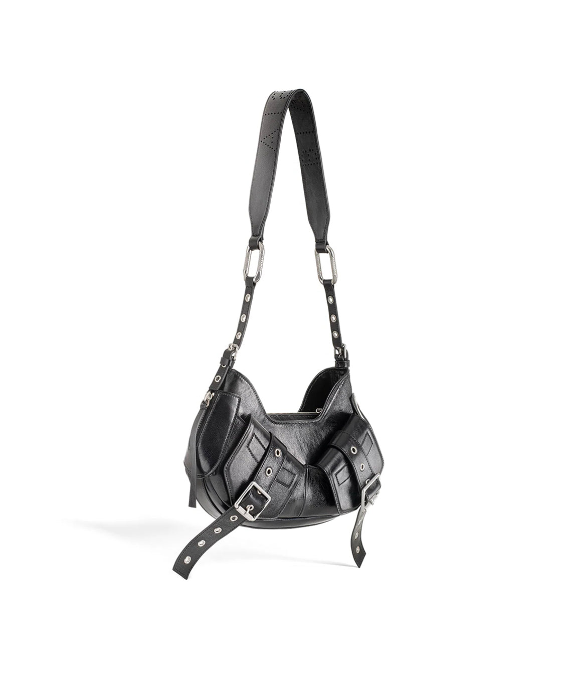Borsa a spalla Y2K FBBP70001STR -NERO/NIKEL BIASIA 
