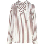 Camicia a righe in seta con collo foulard 748134 V35L09032 BOTTEGA VENETA 