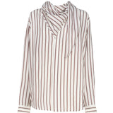 Camicia a righe in seta con collo foulard 748134 V35L09032 BOTTEGA VENETA 