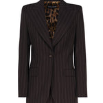 Giacca Turlington monopetto in gessato di lana F29WZT FRBC2S8053 DOLCE & GABBANA 