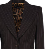 Giacca Turlington monopetto in gessato di lana F29WZT FRBC2S8053 DOLCE & GABBANA 