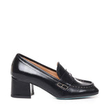 Mocassino in vernice con tacco<BR/> CELESTE 02 VERLUXNERO FRATELLI RUSSO 