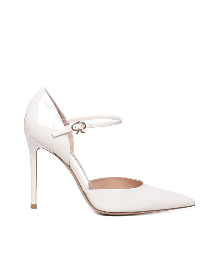Tacchi in vernice con cinturino<BR/> G40378.15RIC.VEROFFW VERNICEOFFWHITE GIANVITO ROSSI 