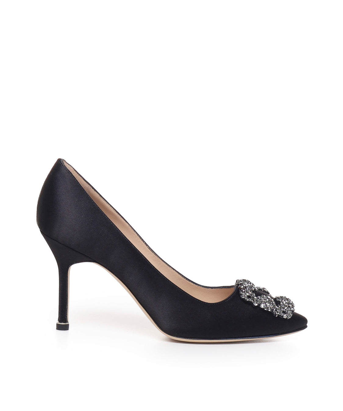 Décolleté con fibbia gioiello in raso 90mm HANGISI_FMC 9XX-0663-00400015 MANOLO BLAHNIK 