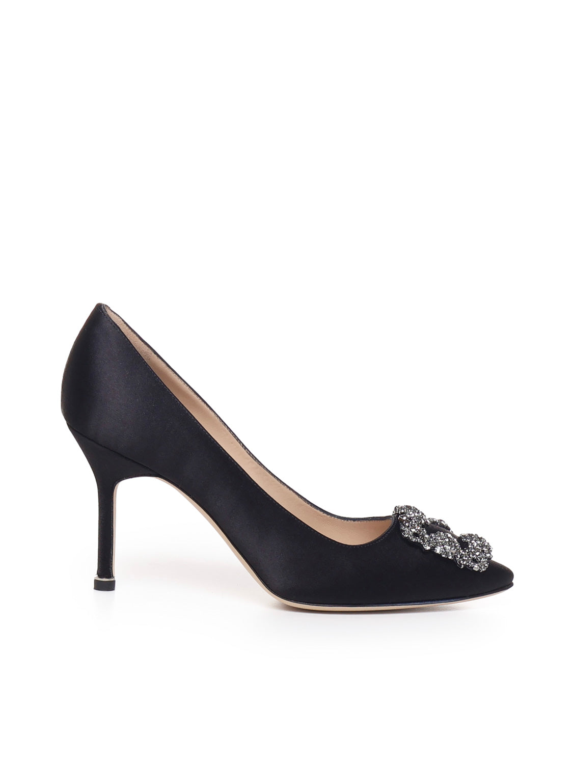 Décolleté con fibbia gioiello in raso 90mm HANGISI_FMC 9XX-0663-00400015 MANOLO BLAHNIK 