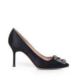 Décolleté con fibbia gioiello in raso 90mm HANGISI_FMC 9XX-0663-00400015 MANOLO BLAHNIK 