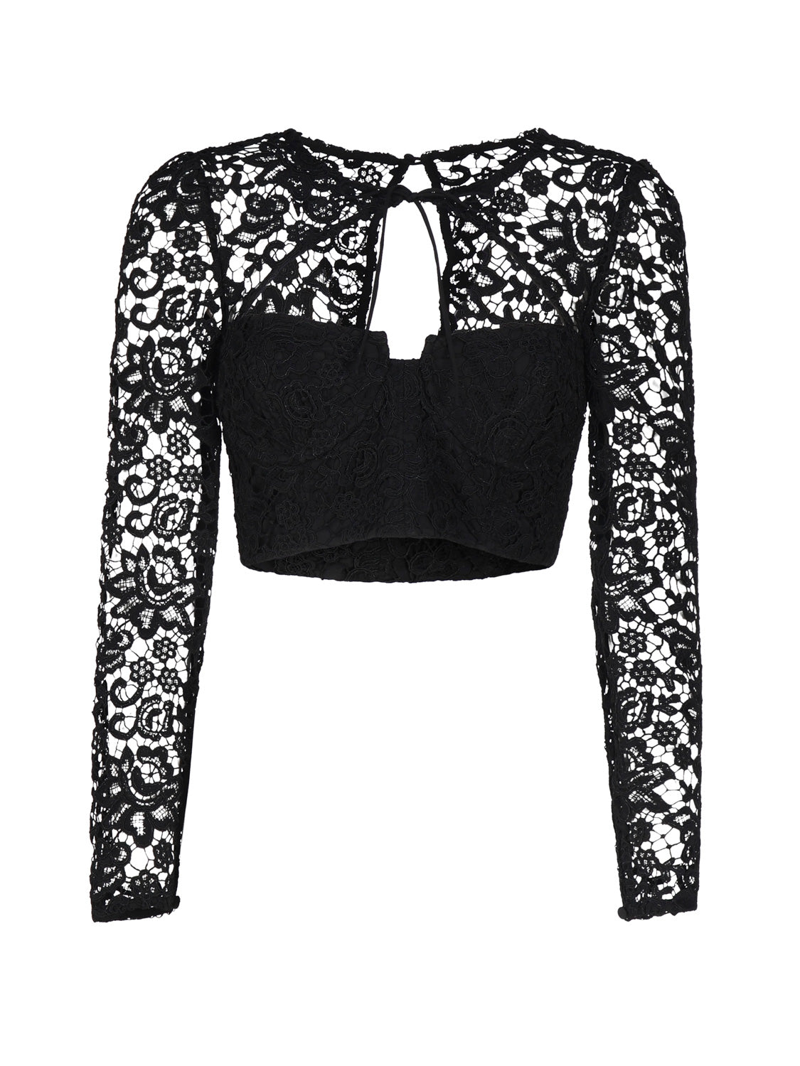 Top corto in pizzo AW23-002T LACEBLACK SELF-PORTRAIT 