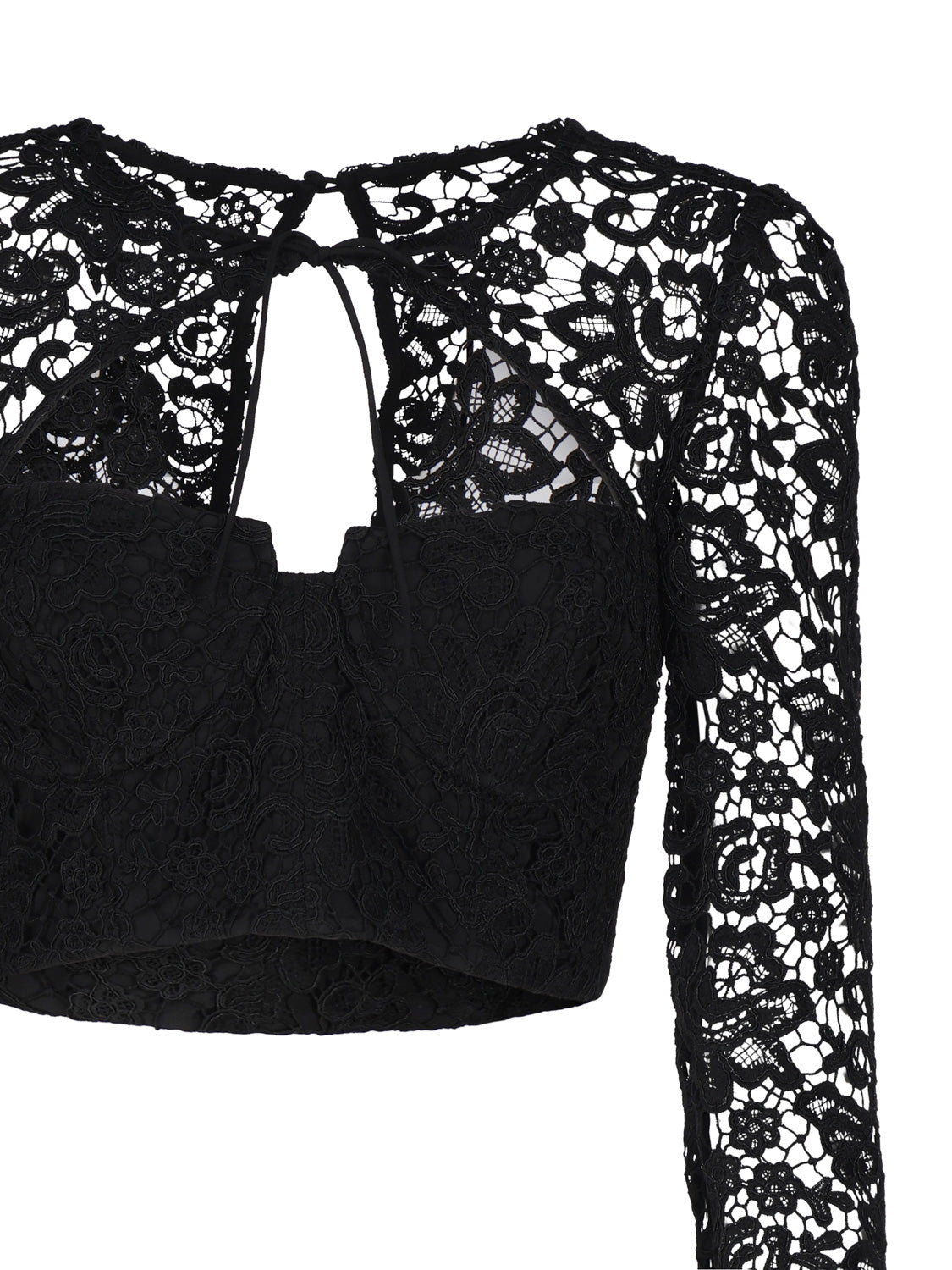 Top corto in pizzo AW23-002T LACEBLACK SELF-PORTRAIT 