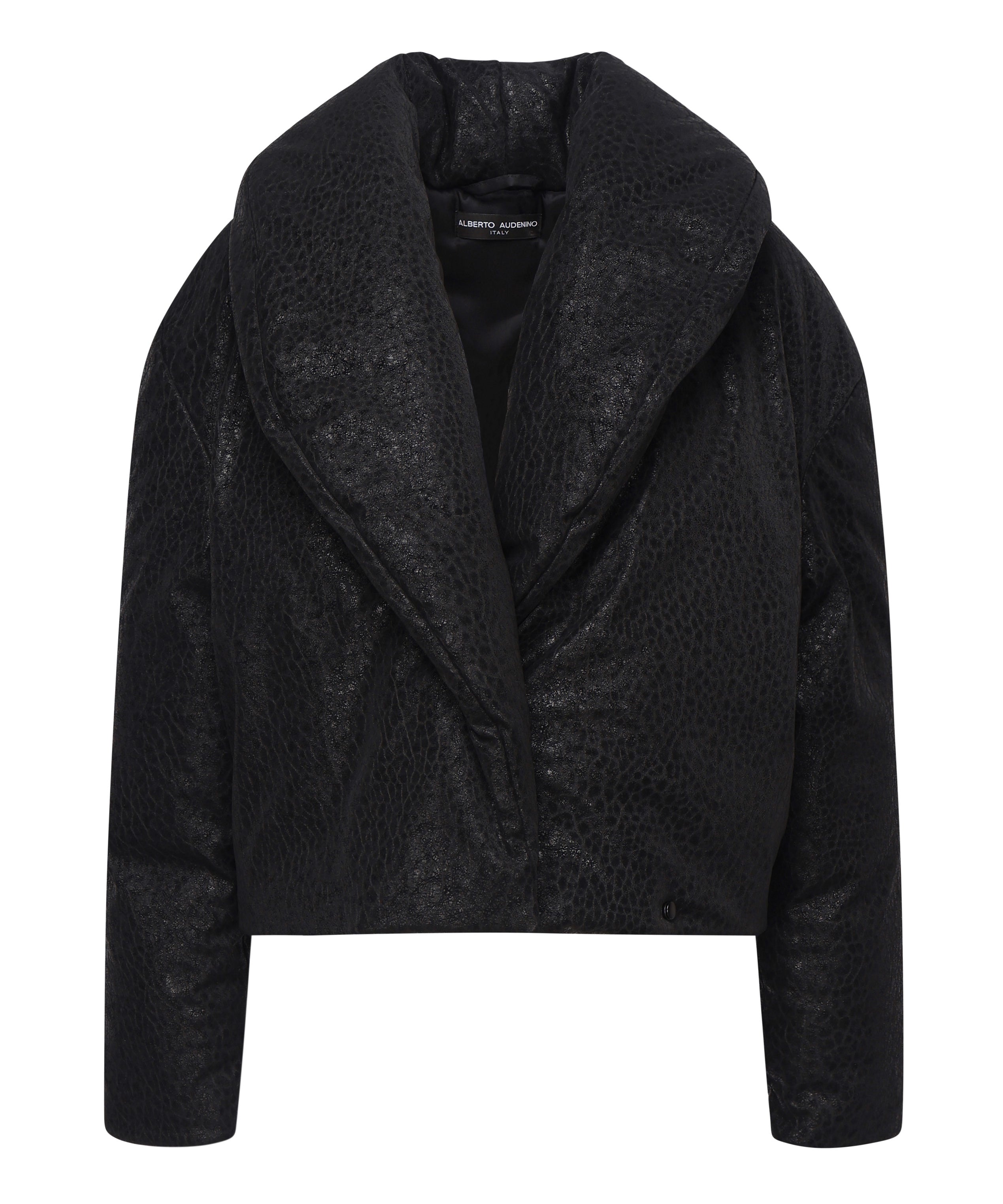 Giacca effetto pelle martellata AUW4PUFF BLACK ALBERTO AUDENINO 