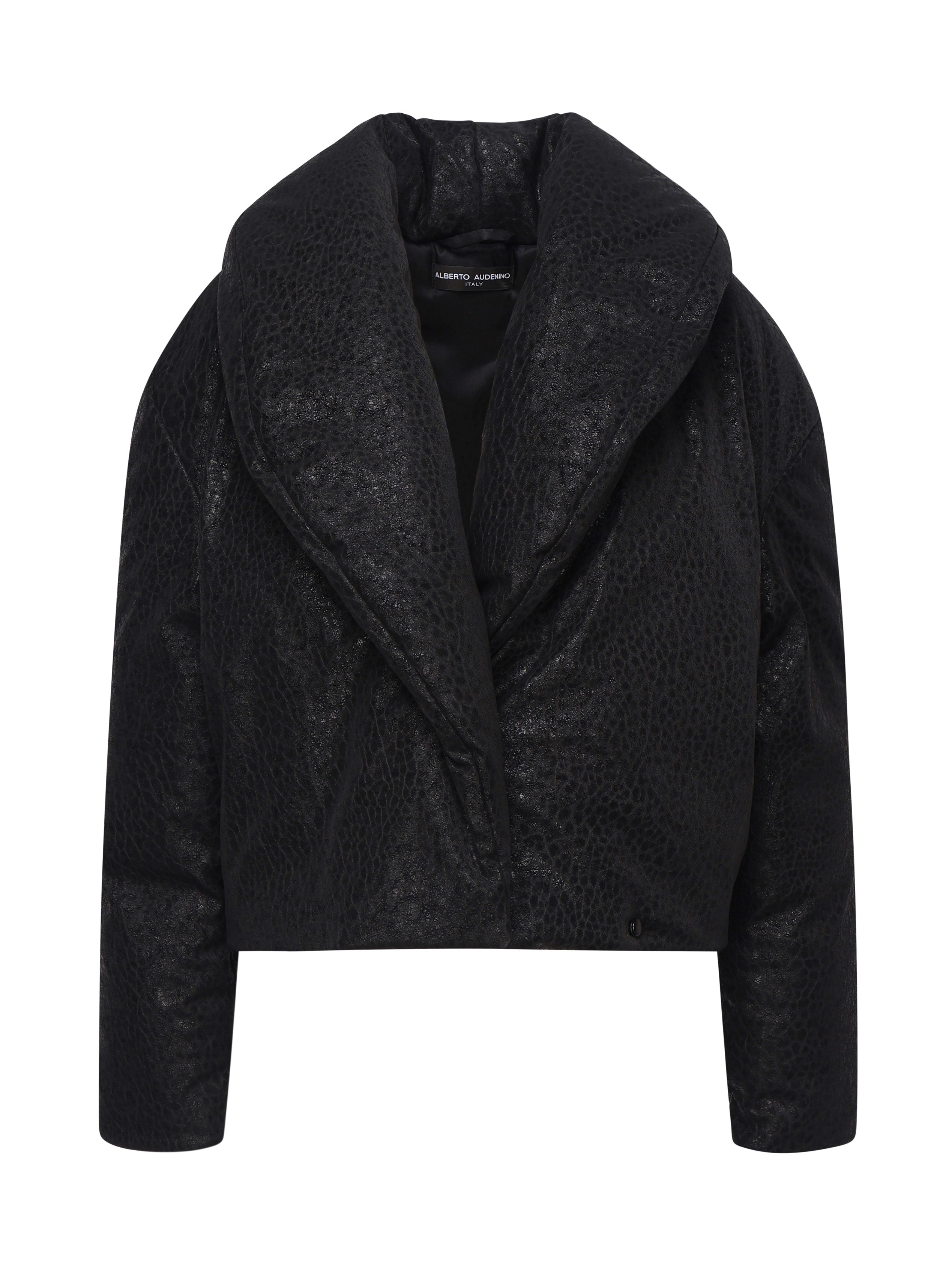 Giacca effetto pelle martellata AUW4PUFF BLACK ALBERTO AUDENINO 