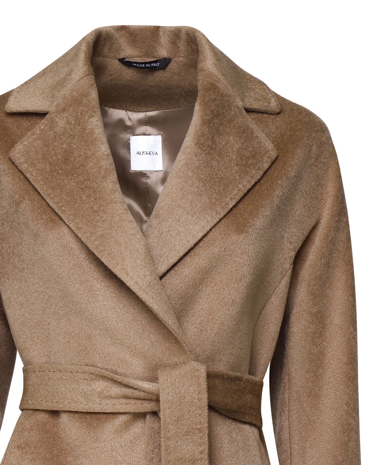 Cappotto in panno di lana spazzolato 25AL931 CAMMELLO ALISHEVA 