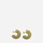 Orecchini disc in argento placcato oro e cristalli<BR/> 665778 VX8213707 BOTTEGA VENETA 