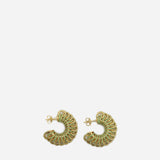 Orecchini disc in argento placcato oro e cristalli<BR/> 665778 VX8213707 BOTTEGA VENETA 