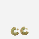 Orecchini disc in argento placcato oro e cristalli<BR/> 665778 VX8213707 BOTTEGA VENETA 