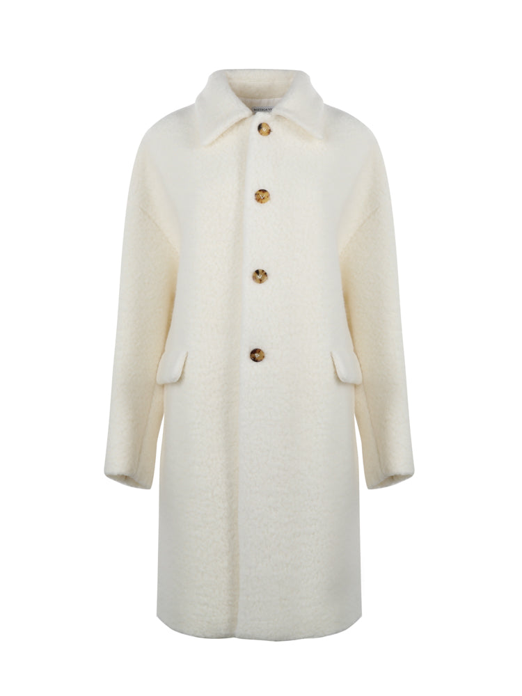 Cappotto bouclé in lana e mohair 709034 V25G09000 BOTTEGA VENETA 