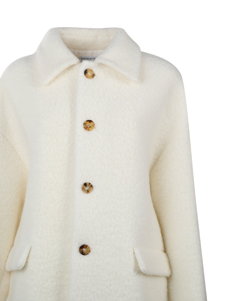 Cappotto bouclé in lana e mohair 709034 V25G09000 BOTTEGA VENETA 