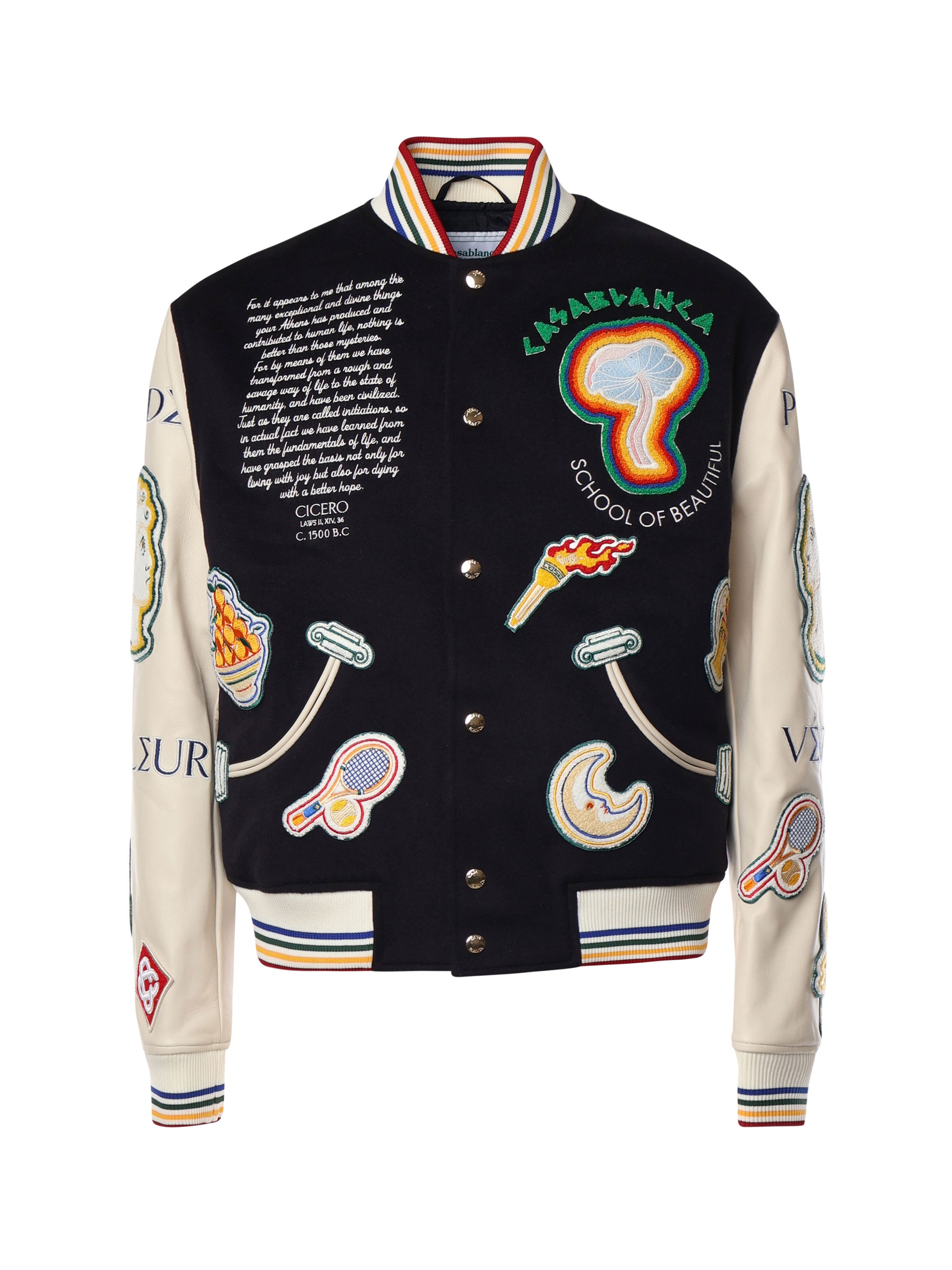 Giubbotto bomber patchwork in ciniglia MF24OT131 01 CASABLANCA 
