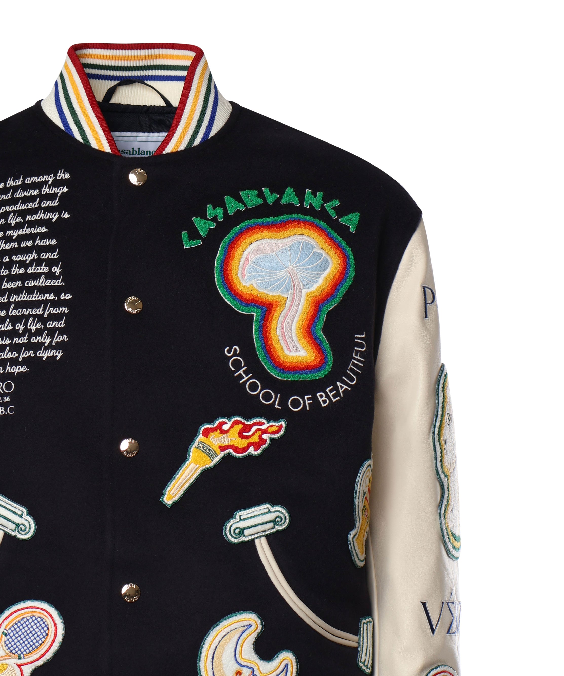 Giubbotto bomber patchwork in ciniglia MF24OT131 01 CASABLANCA 