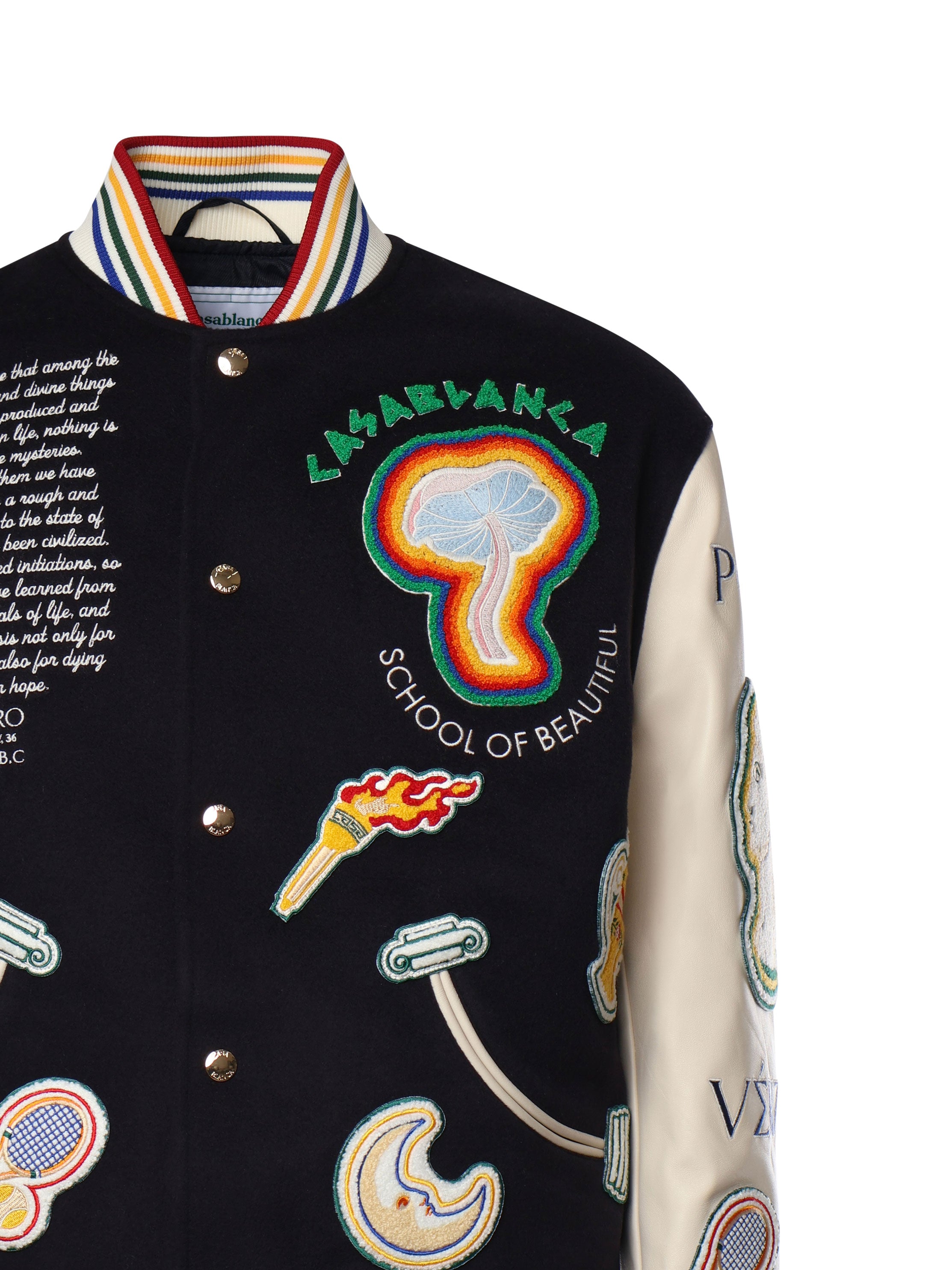 Giubbotto bomber patchwork in ciniglia MF24OT131 01 CASABLANCA 